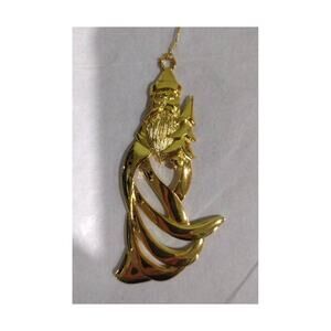 Vintage Wallace Silversmiths‎ 24K Gold Finish Santa Ornaments